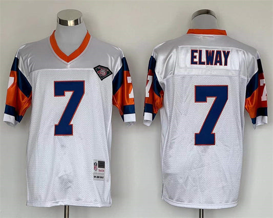 Men's Denver Broncos John Elway Mitchell & Ness White Legacy Replica jersey
