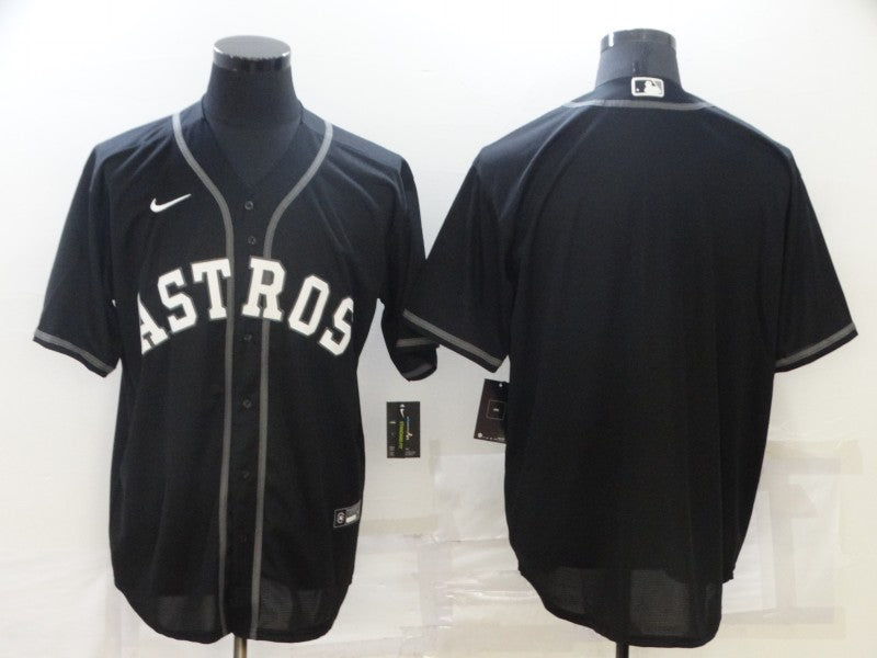Men's Houston Astros Black Replica Blank jersey