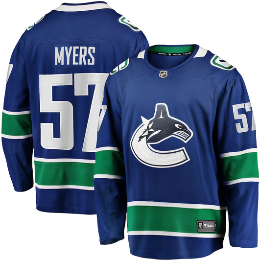 Men's Vancouver Canucks Tyler Myers #57 Blue Home Breakaway Player jersey