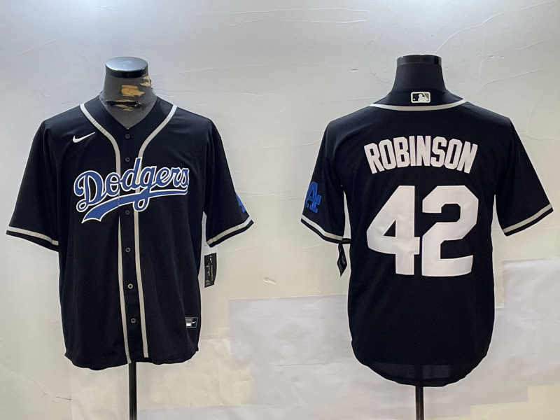 Men's Los Angeles Dodgers Jackie Robinson #42 Black Player jersey