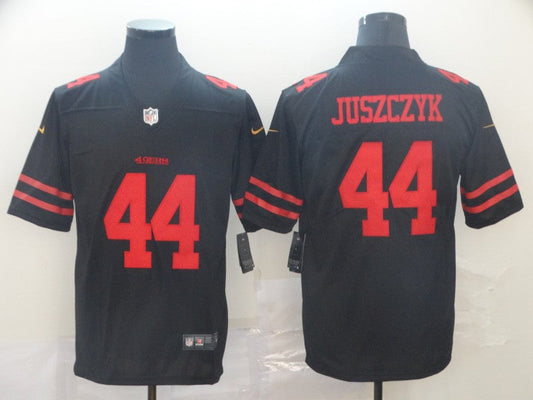 Men's San Francisco 49ers Kyle Juszczyk #44 Black Game jersey