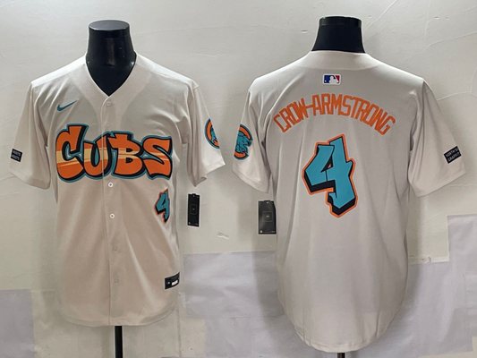 Men's Chicago Cubs Pete Crow-Armstrong #4 Cream Replica Player Jersey