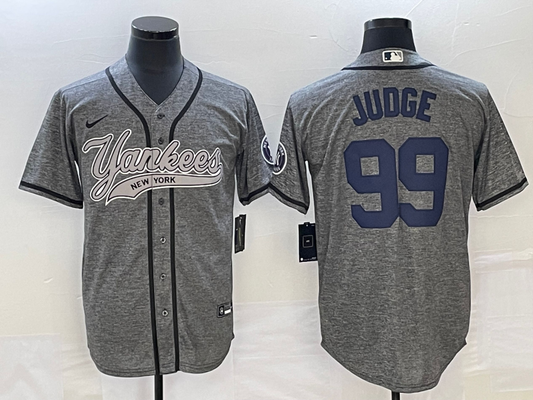 Men's New York Yankees Aaron Judge #99 Gray Game jersey Joint Edition