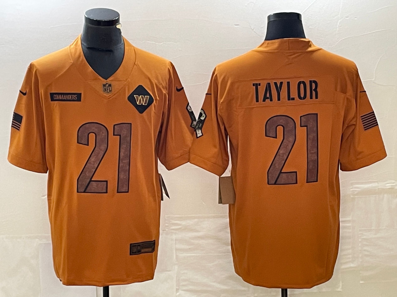 Men's Washington Commanders Sean Taylor #21 Brown 2023 Salute To Service Retired Player Limited jersey