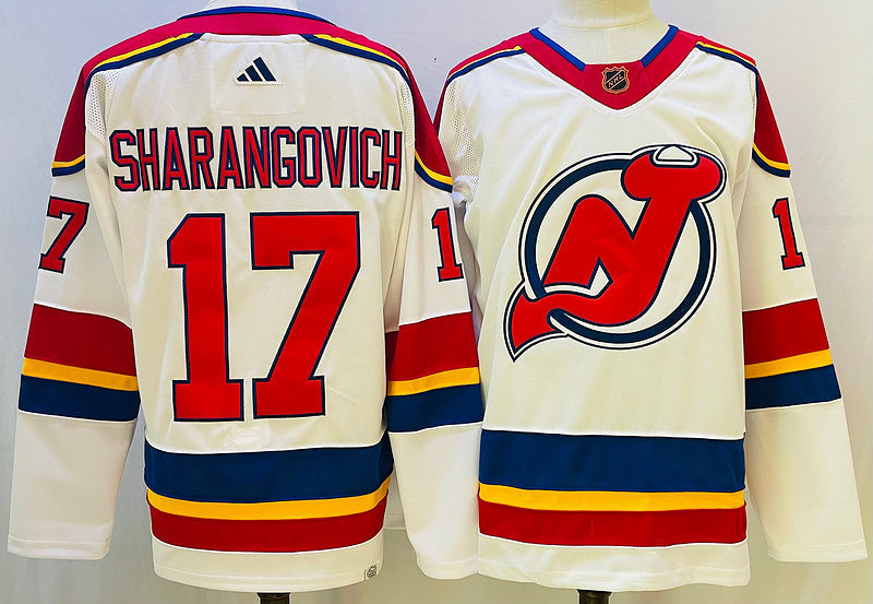 Men's New jersey Devils Yegor Sharangovich #17 White Game jersey