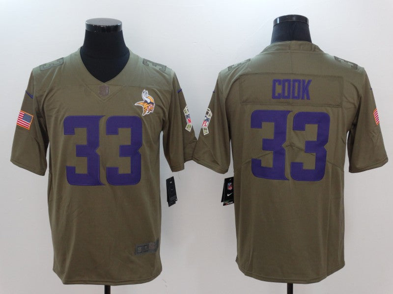 Men's Minnesota Vikings Dalvin Cook #33 Brown Authentic Game jersey