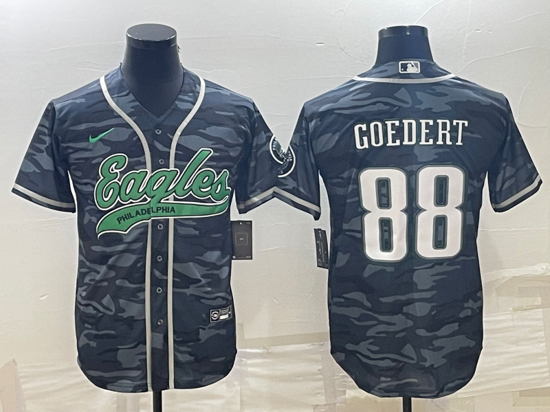 Men's Philadelphia Eagles Dallas Goedert #88 Grey Camouflage Game jersey Joint Edition