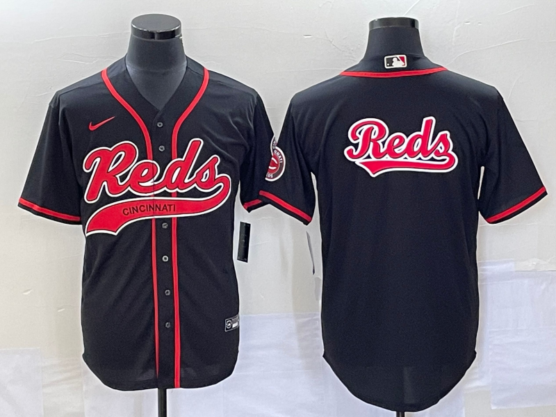 Men's Cincinnati Reds Black Replica Team jersey Joint Edition