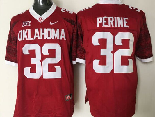 Men's Oklahoma Sooners Samaje Perine #32 Crimson Player Game Jersey