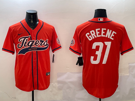Men's Detroit Tigers Riley Greene #31 Orange Player jersey