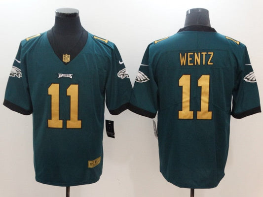 Men's Philadelphia Eagles Carson Wentz #11 Midnight Green Game jersey