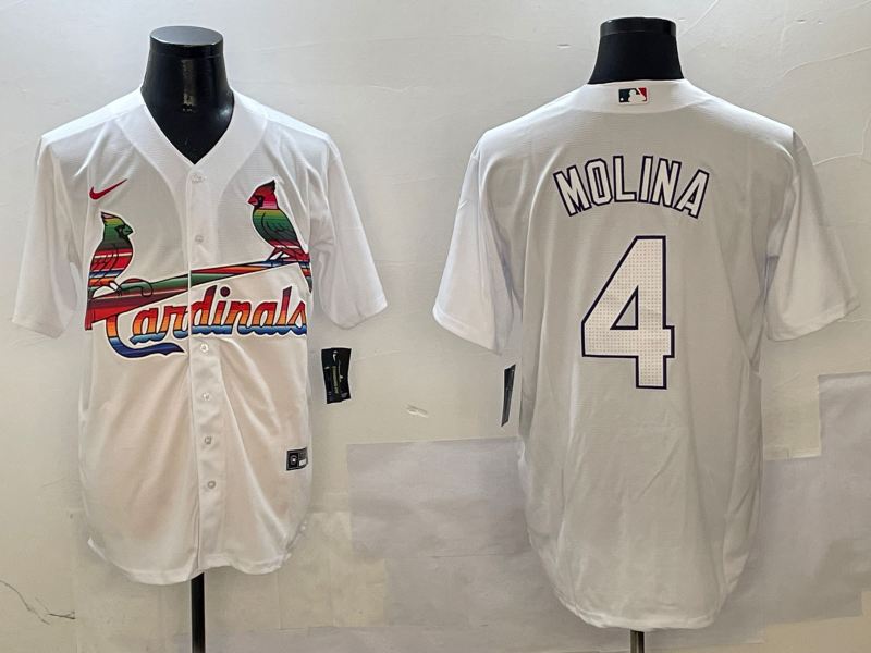 Men's St. Louis Cardinals Yadier Molina #4 White Replica Player Jersey