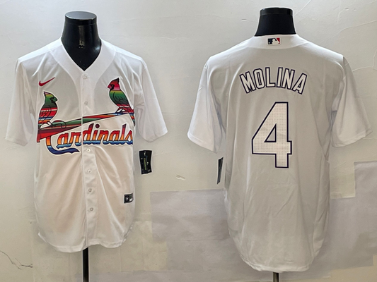 Men's St. Louis Cardinals Yadier Molina #4 White Replica Player Jersey