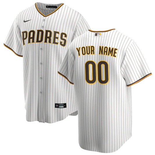 Men's San Diego Padres White Home Replica Custom jersey