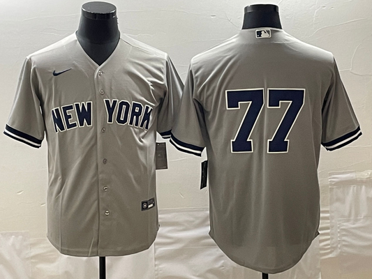 Men's New York Yankees Clint Frazier #77 Gray Replica Player Name jersey