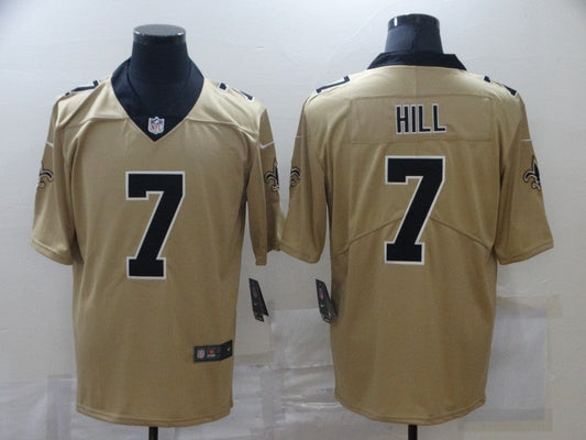 Men's New Orleans Saints Taysom Hill #7 Gold Inverted Game jersey