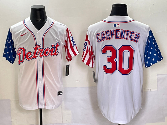 Men's Detroit Tigers Kerry Carpenter #30 White Limited Player Jersey