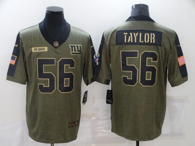 Men's New York Giants Lawrence Taylor #56 Brown Game jersey