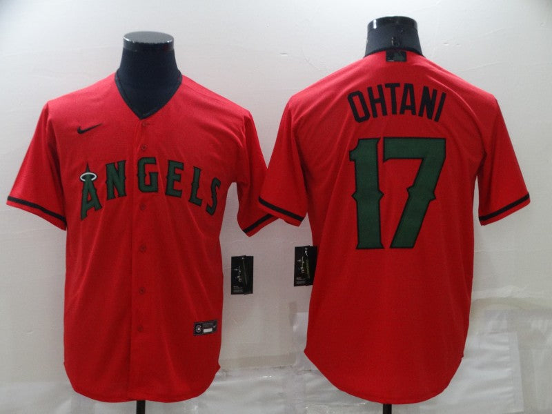 Men's Los Angeles Angels Shohei Ohtani #17 Red Sewn Baseball jersey