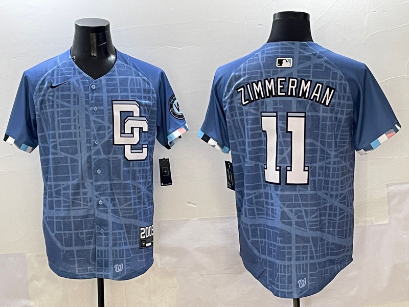 Men's Washington Nationals Ryan Zimmerman #11 Blue 2025 City Connect Limited Player jersey