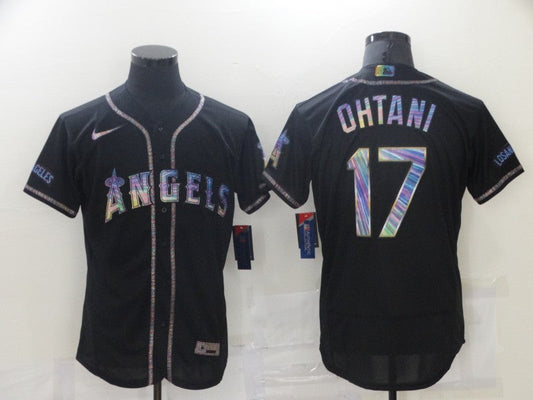 Men's Los Angeles Angels Shohei Ohtani #17 Black Sewn Baseball jersey