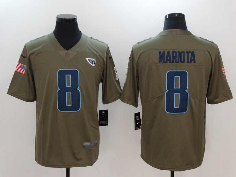 Men's Tennessee Titans Marcus Mariota #8 Brown Player Game jersey