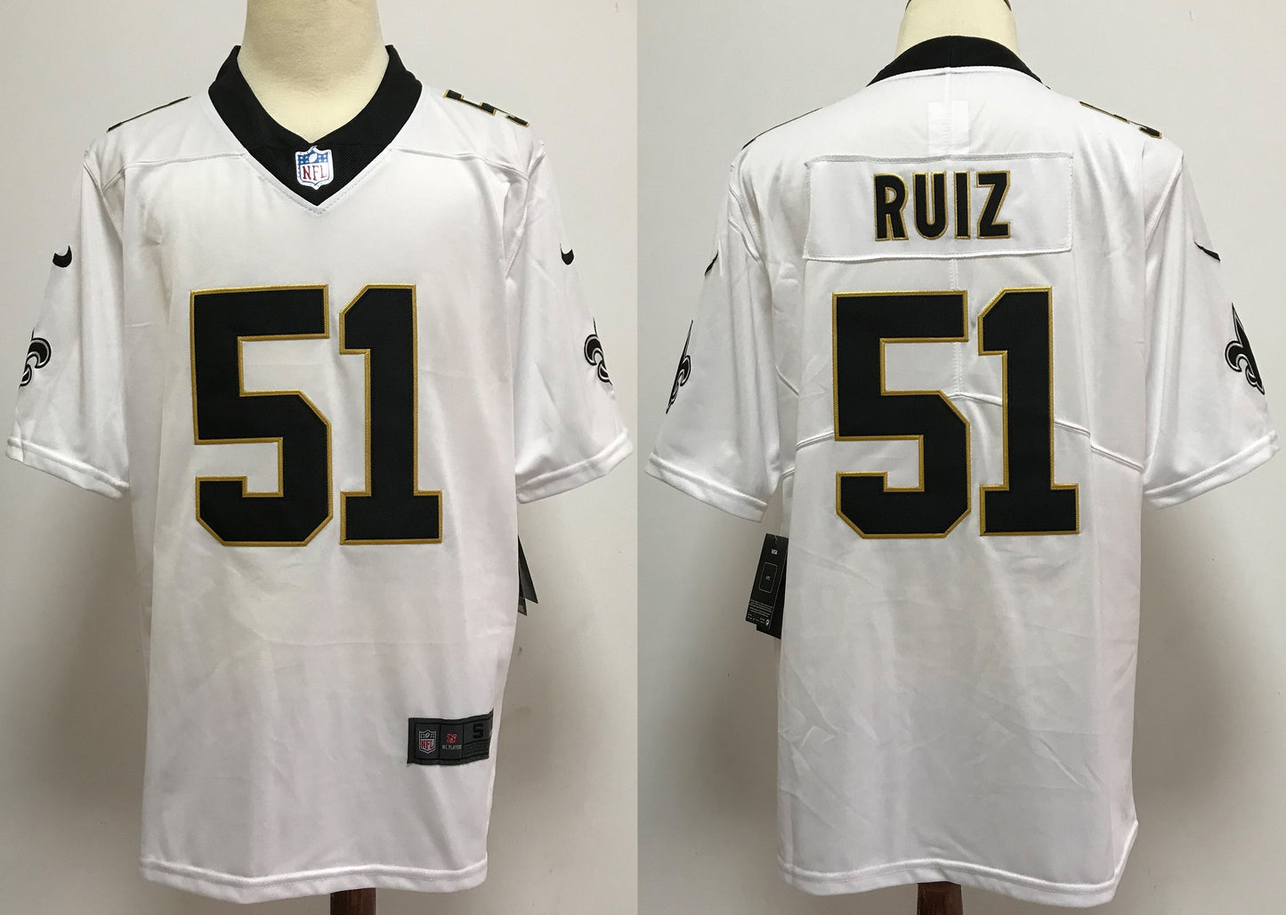 Men's New Orleans Saints Cesar Ruiz #51 White Game jersey