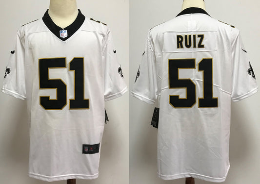 Men's New Orleans Saints Cesar Ruiz #51 White Game jersey