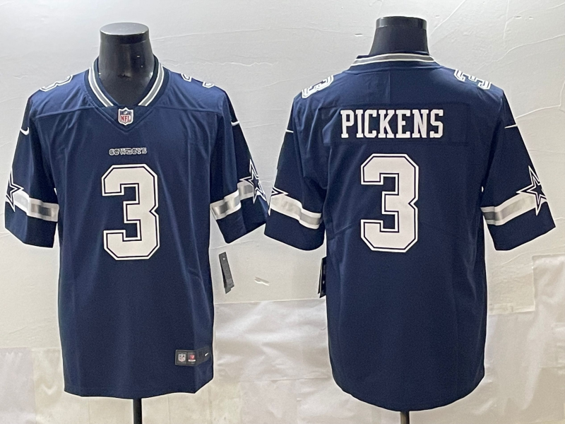 Men's Dallas Cowboys George Pickens #3 Navy Game Jersey