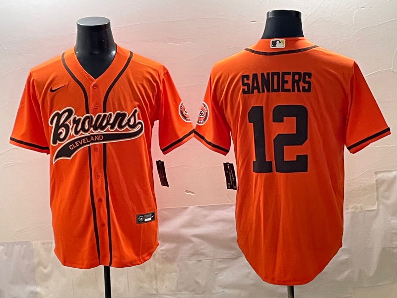 Men's Cleveland Browns Shedeur Sanders #12 Orange Game Player Jersey