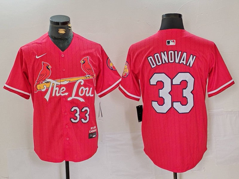 Men's St. Louis Cardinals Brendan Donovan #33 Red 2024 City Connect Limited Player jersey