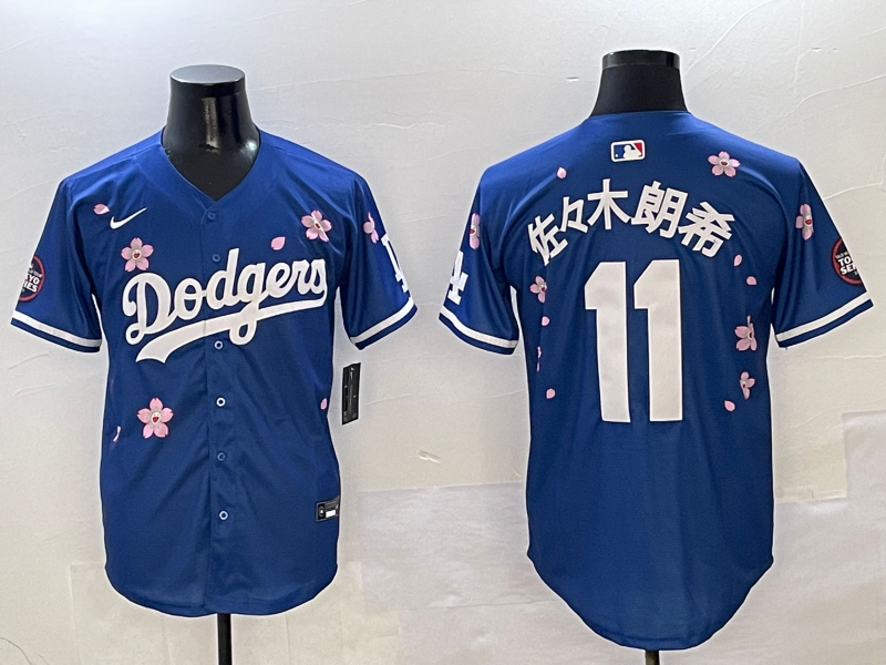 Men's Los Angeles Dodgers Roki Sasaki #11 Royal Game jersey
