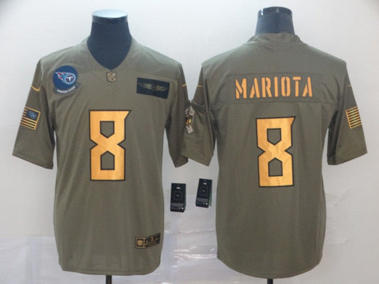 Men's Tennessee Titans Marcus Mariota #8 Brown Game Player jersey