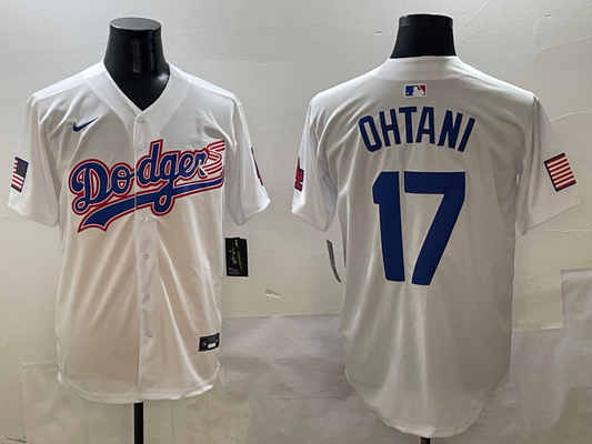 Men's Los Angeles Dodgers Shohei Ohtani #17 White Team Game Jersy