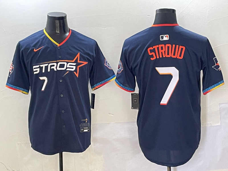 Men's Houston Astros C.J. Stroud #7 Navy 2025 City Connect Limited Player jersey