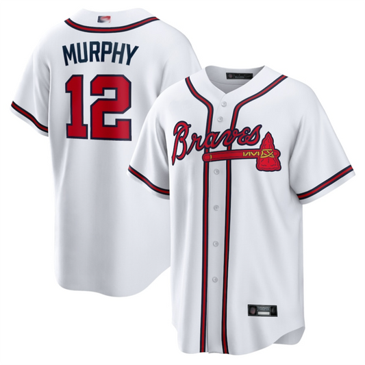 A.Braves #12 Sean Murphy Player White Replica Baseball Jerseys