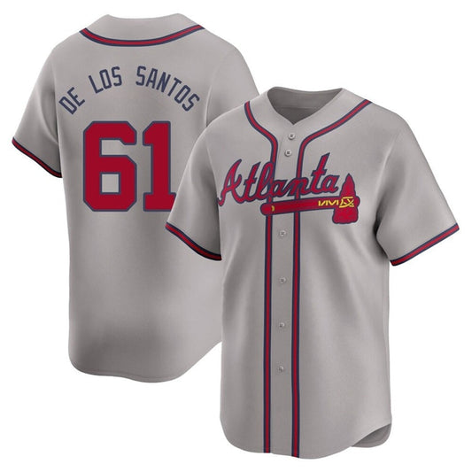 A.Braves #61 Enyel De Los Santos Player Gray Replica Game Baseball Jerseys