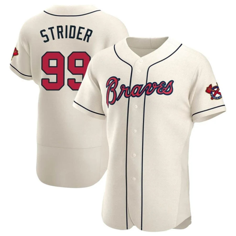A.Braves #99 Spencer Strider Player Cream Limited Elite Stitched Baseball Jerseys