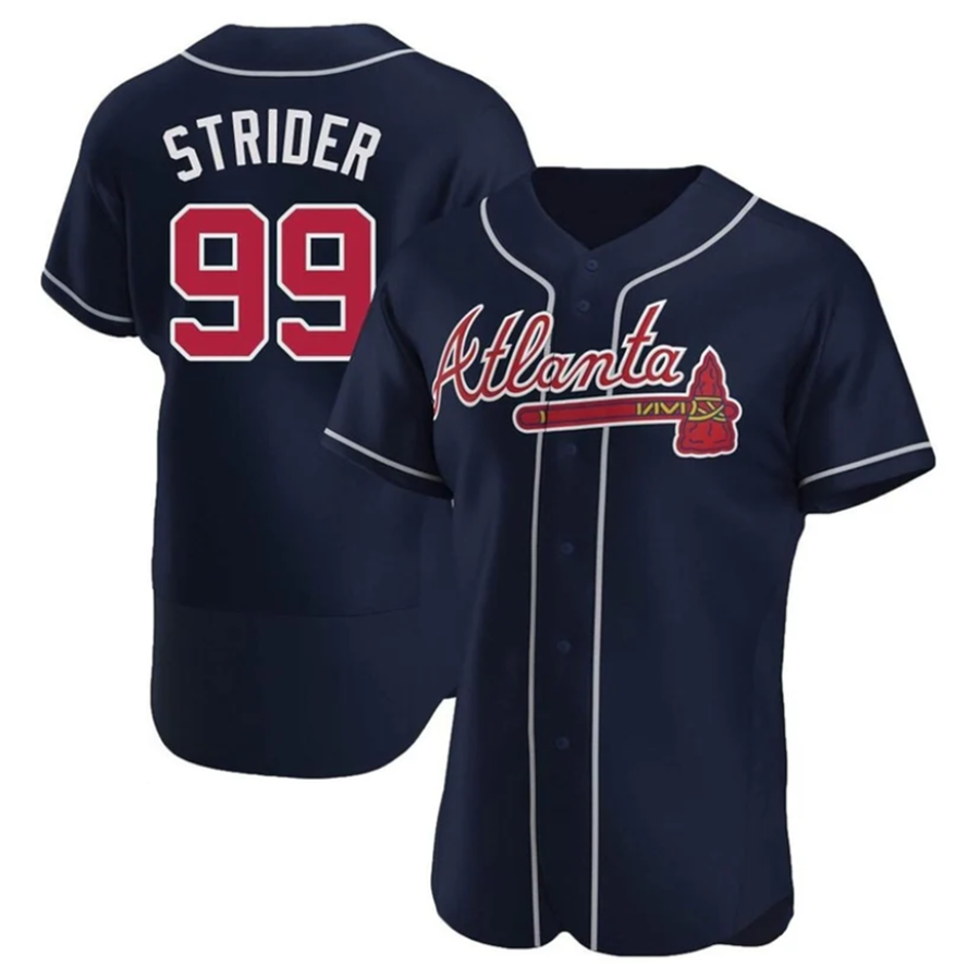 A.Braves #99 Spencer Strider Player Navy Replica Elite Stitched Baseball Jerseys