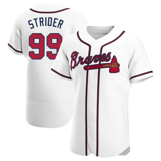 A.Braves #99 Spencer Strider Player White Replica Elite Stitched Baseball Jerseys