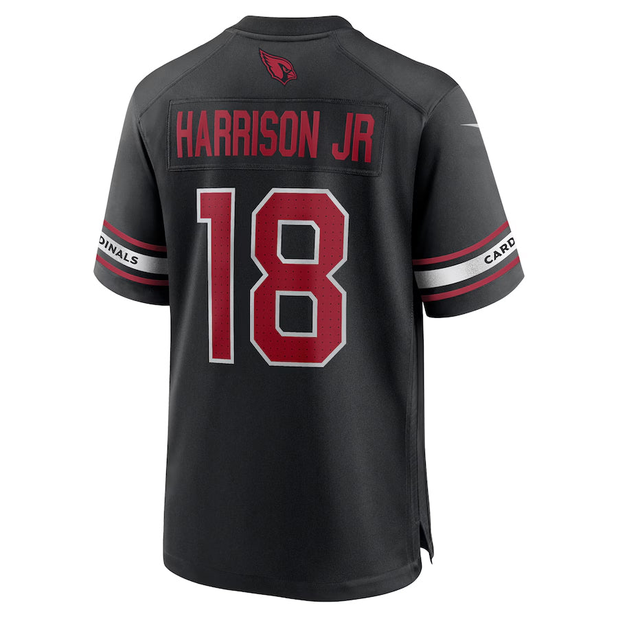 A.Cardinals #18 Marvin Harrison Jr. Player Black Alternate Game Football Jerseys