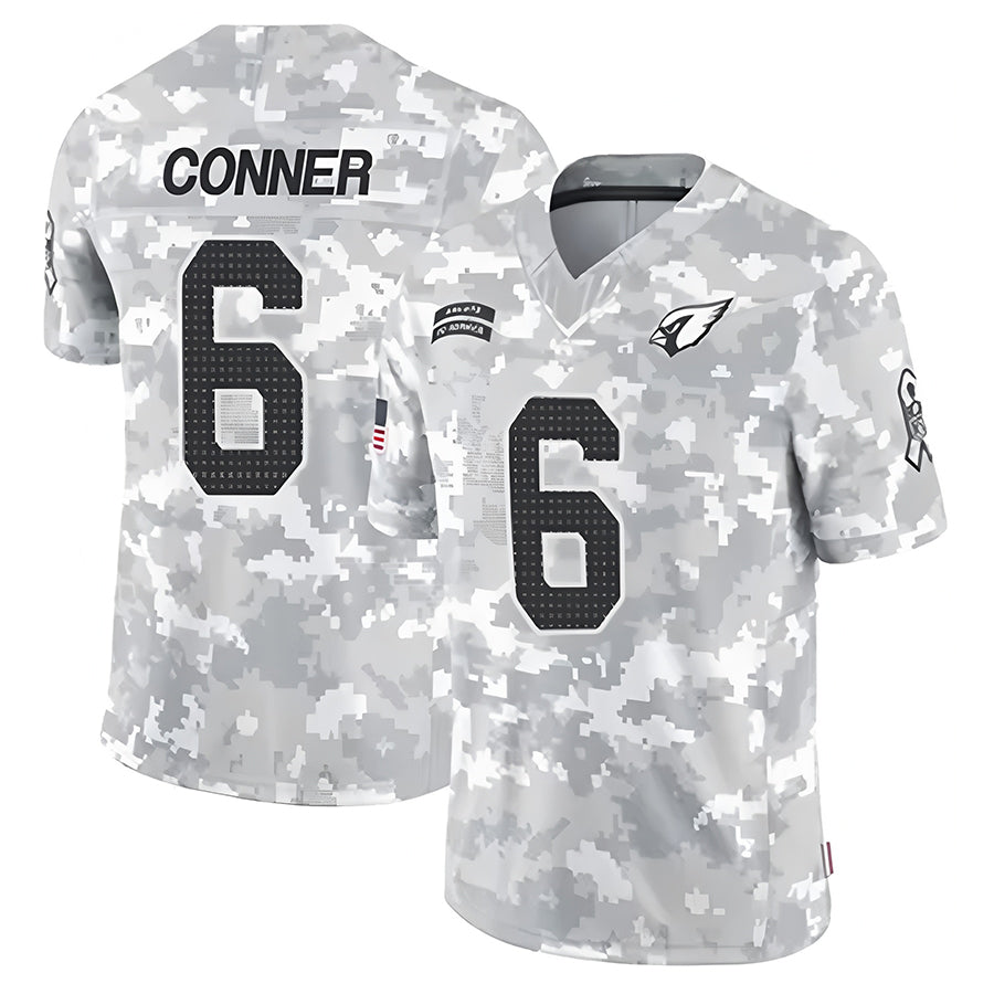 A.Cardinals #6 James Conner Player Camo Salute to Service Limited Stitched Football Jerseys