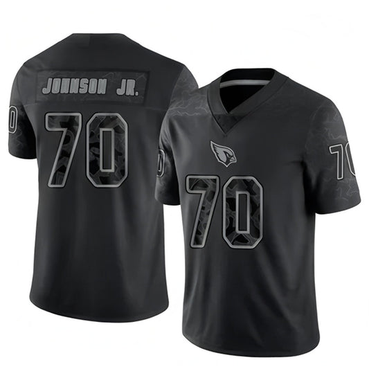 A.Cardinals #70 Paris Johnson Jr. Player Black RFLCTV Limited Football Jerseys