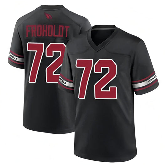 A.Cardinals #72 Hjalte Froholdt Player Black Game Football Jerseys