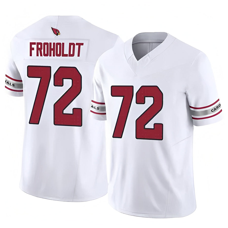 A.Cardinals #72 Hjalte Froholdt Player White Game Road Football Jerseys
