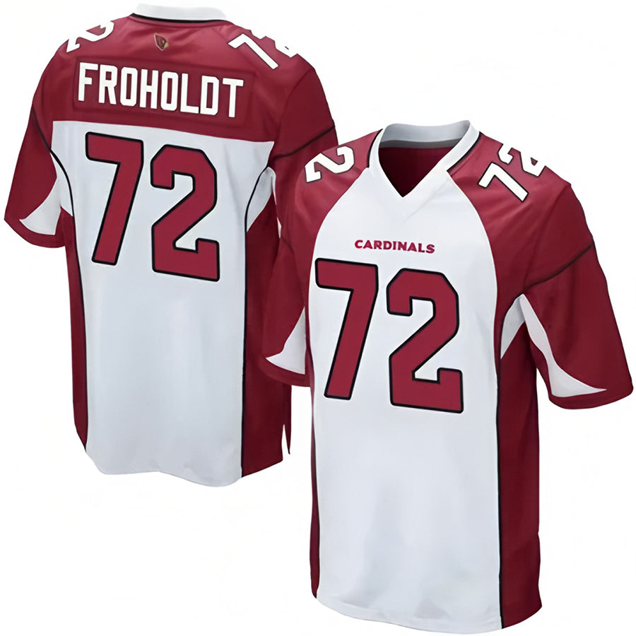 A.Cardinals #72 Hjalte Froholdt Player White Home Game Football Jerseys