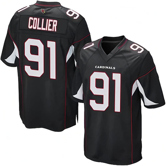 A.Cardinals #91 L.J. Collier Player Black Game Football Jerseys