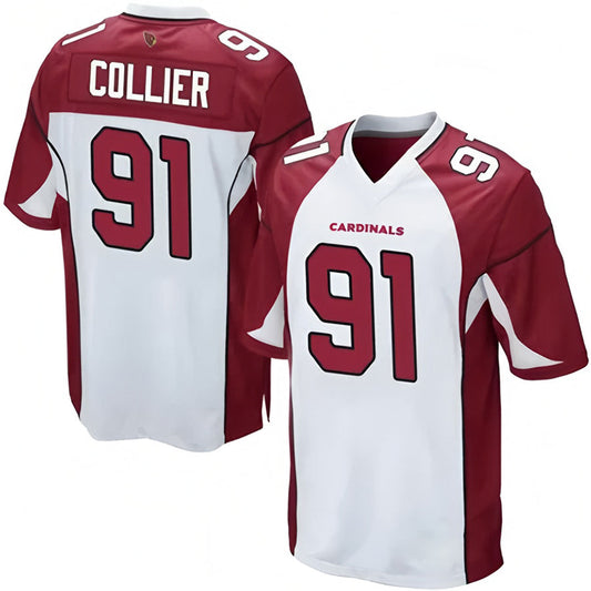 A.Cardinals #91 L.J. Collier Player White Game Football Jerseys