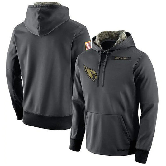 A.Cardinals Gray Salute To Service Pullover Hoodie Player Football Jerseys