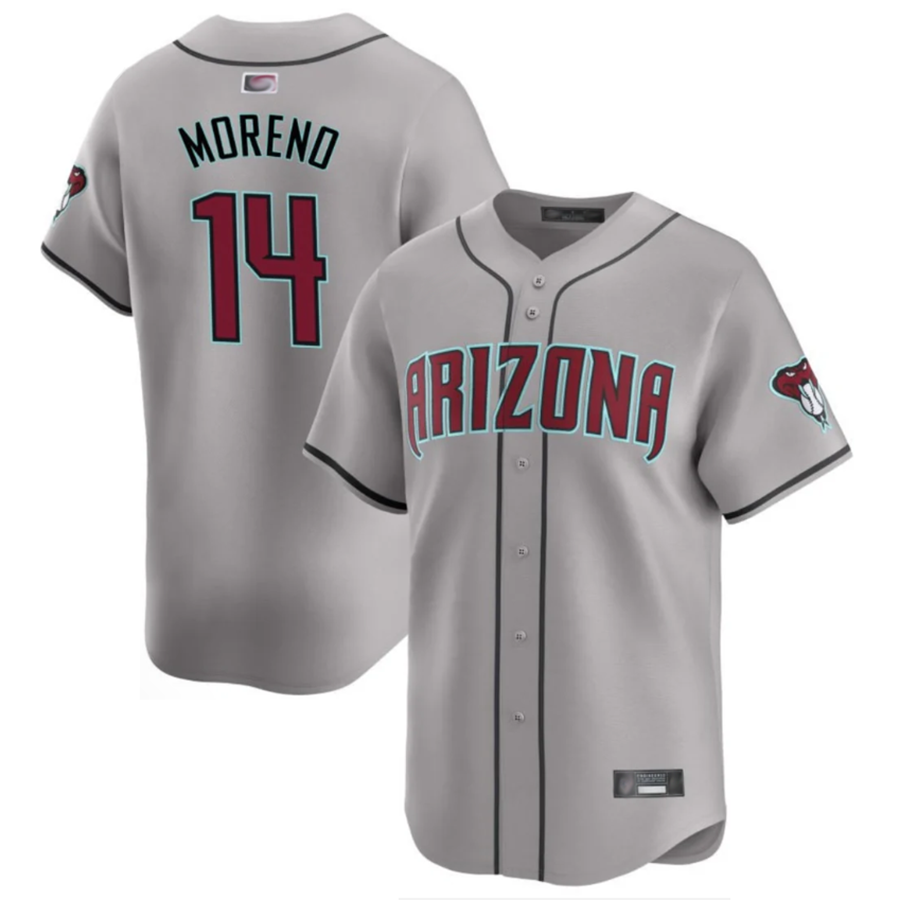 A.Diamondbacks #14 Gabriel Moreno Gray Home Limited Player Baseball Jerseys